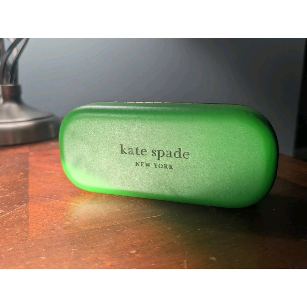 Kate Spade New York Large Sunglass/Eyeglass Case Green and Black Clamshell